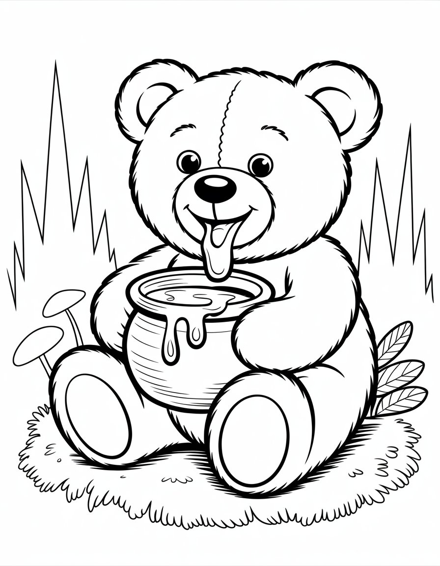 bear eating honey