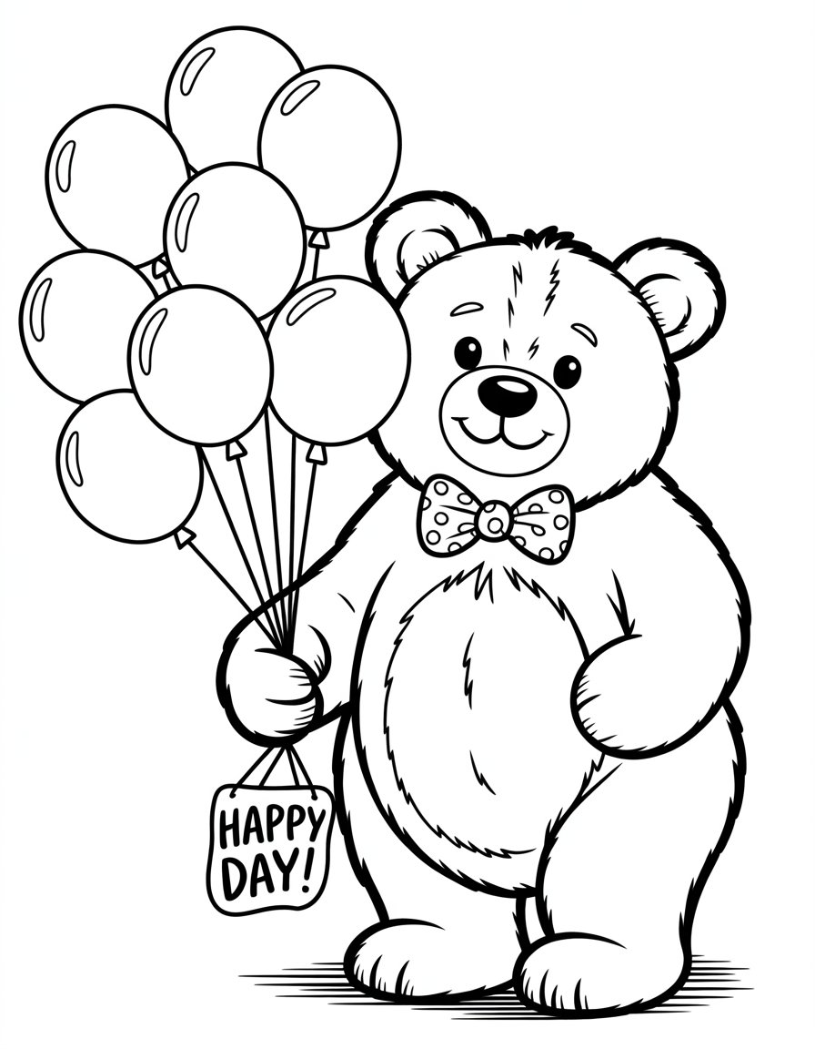 bear with balloons