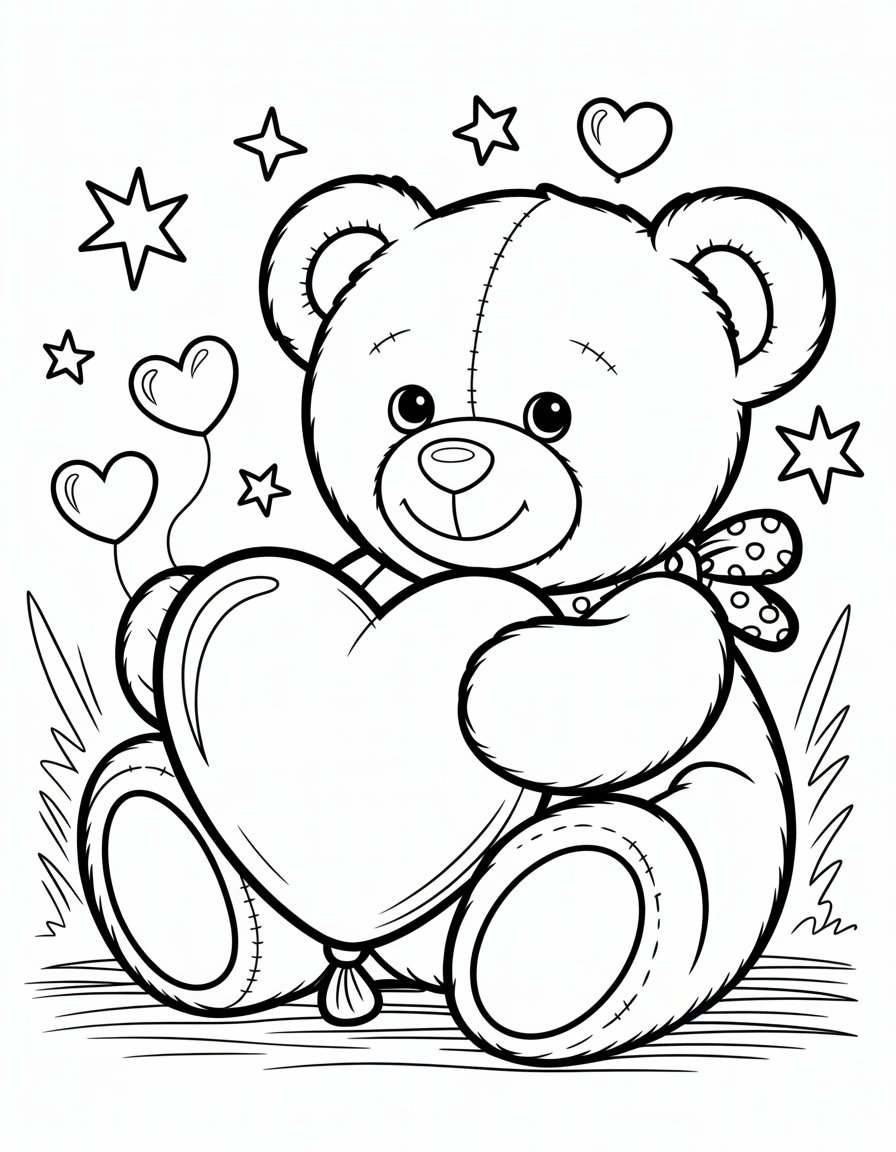 teddy bear holding heart