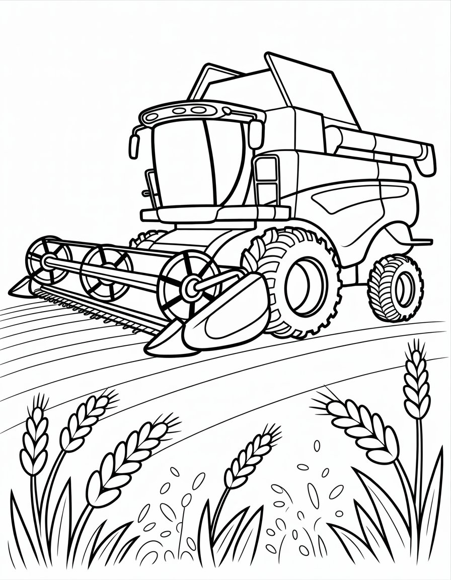 farm equipment coloring page