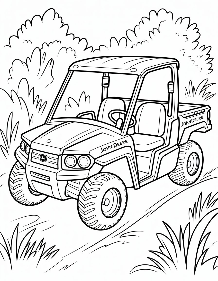 john deere gator coloring page