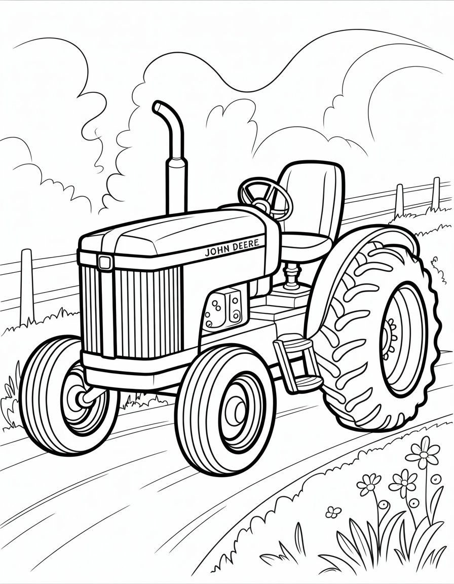 john deere tractor coloring page