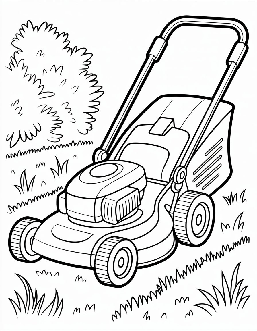 lawn mower coloring page