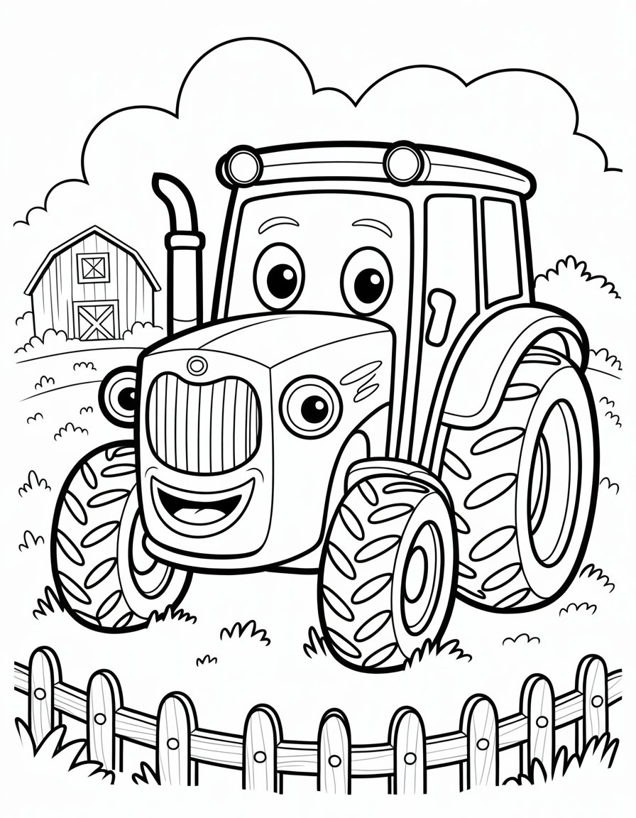 otis the tractor coloring page