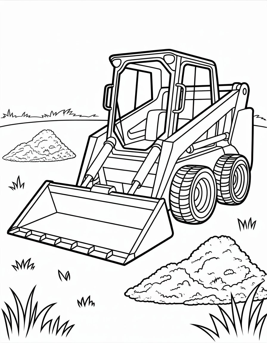 skid steer coloring page