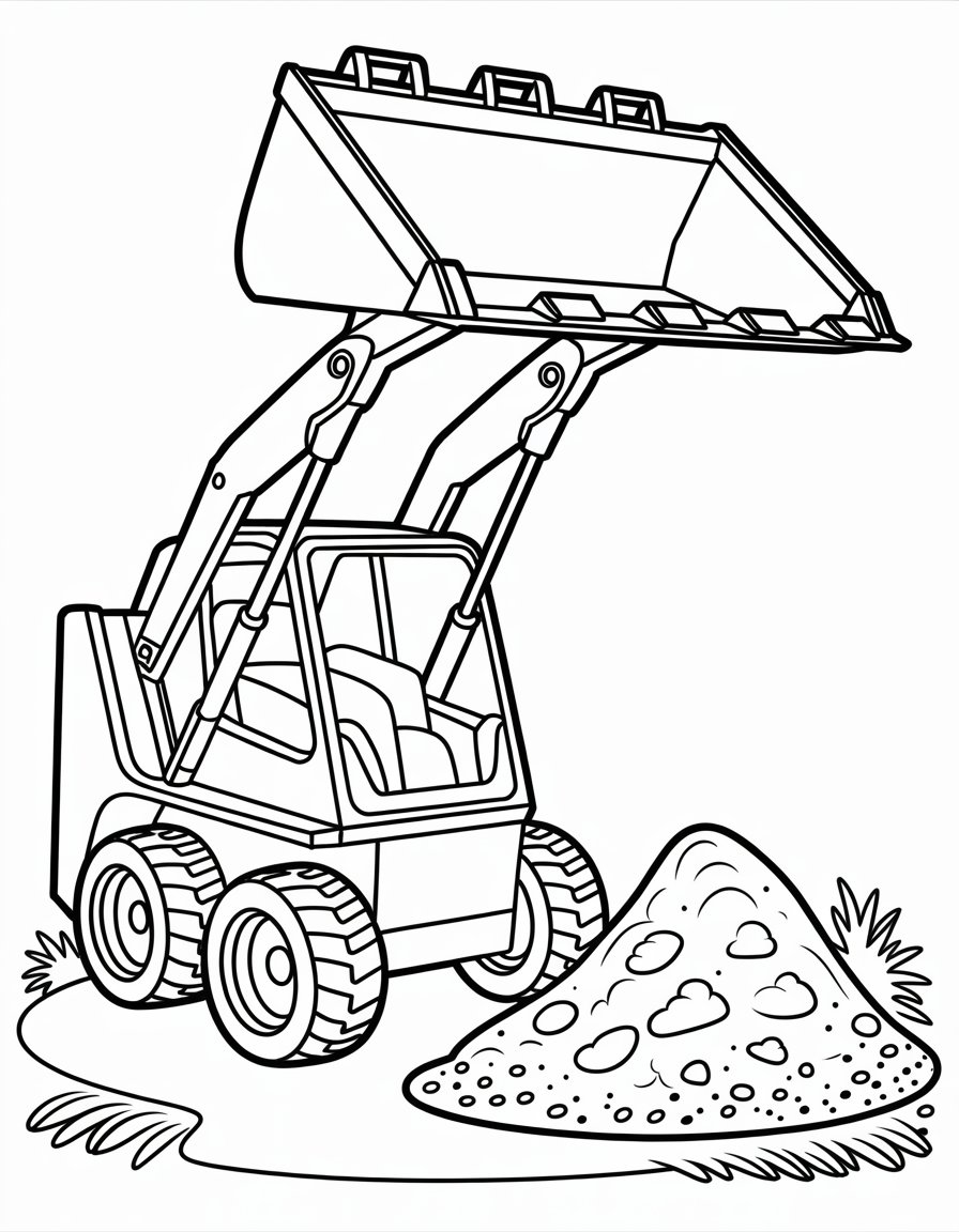 skidsteer coloring page