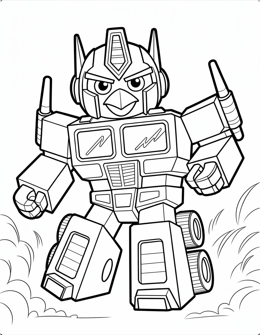 angry birds transformers coloring page