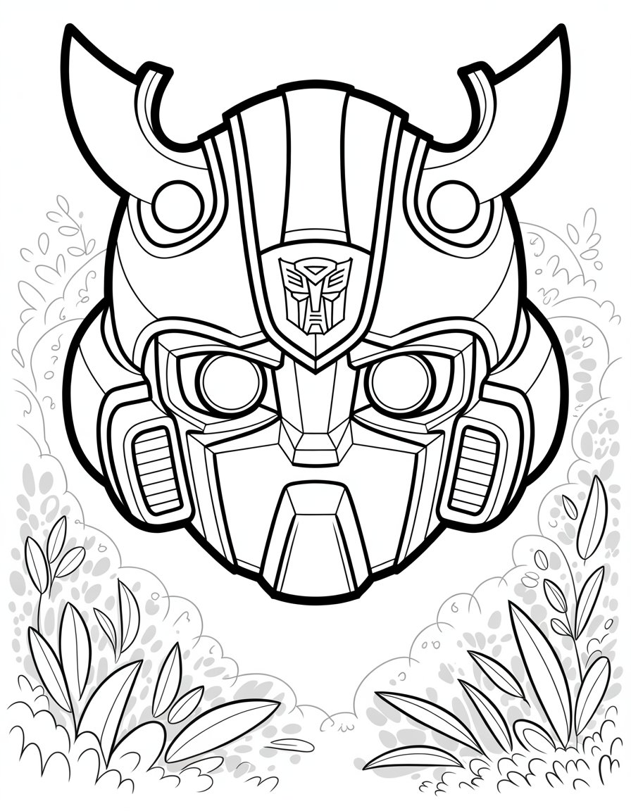 bumblebee transformer mask coloring page