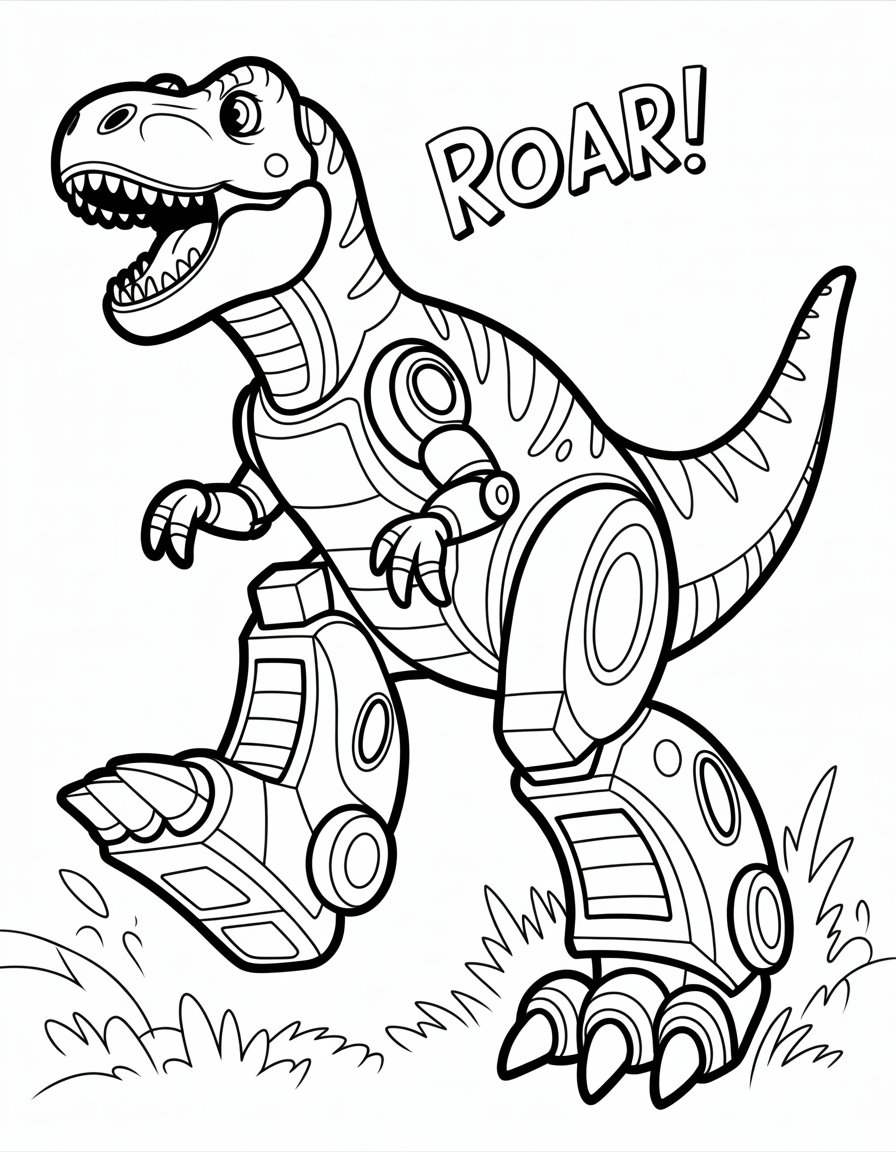 dinosaur transformer coloring page