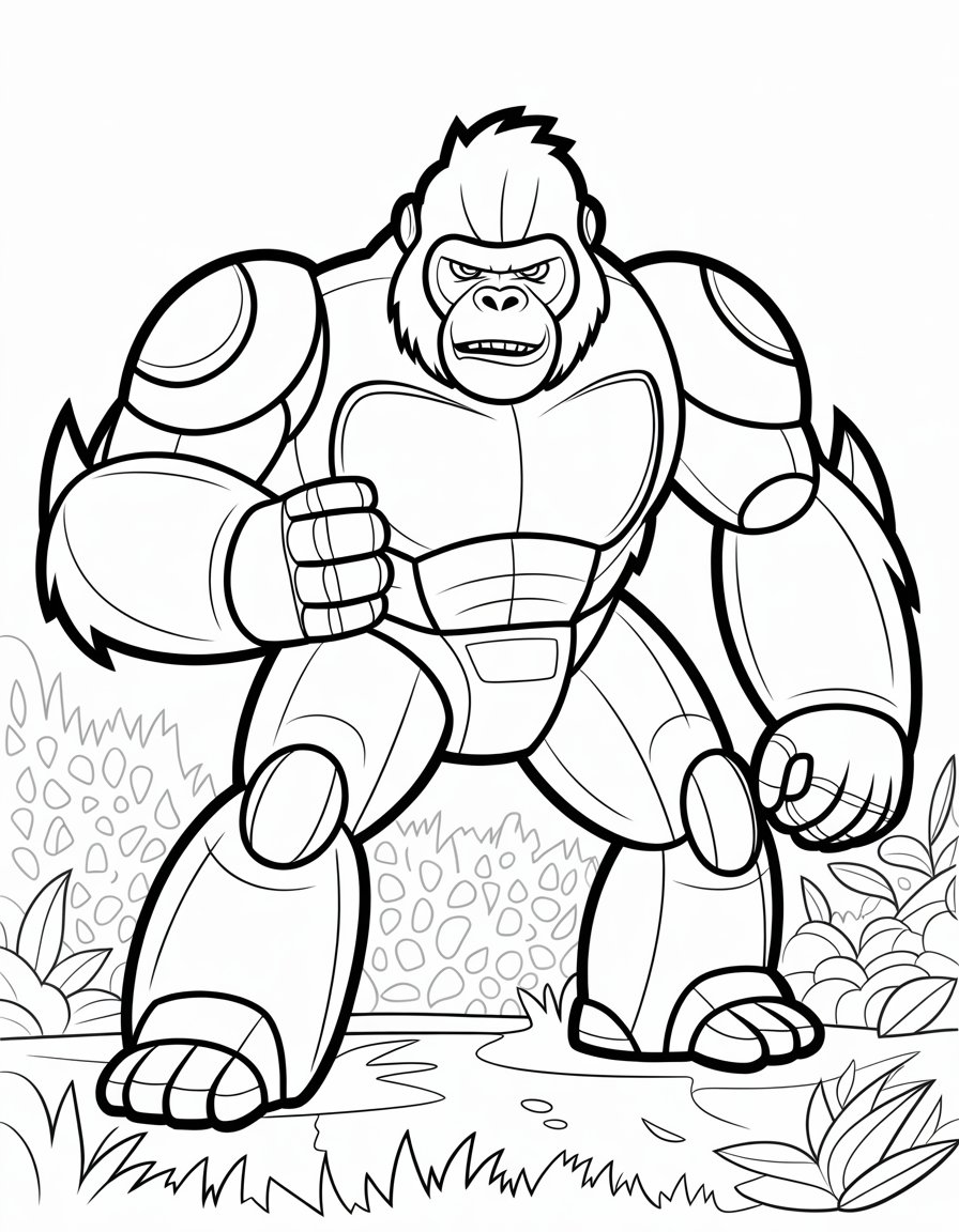 gorilla transformer coloring page