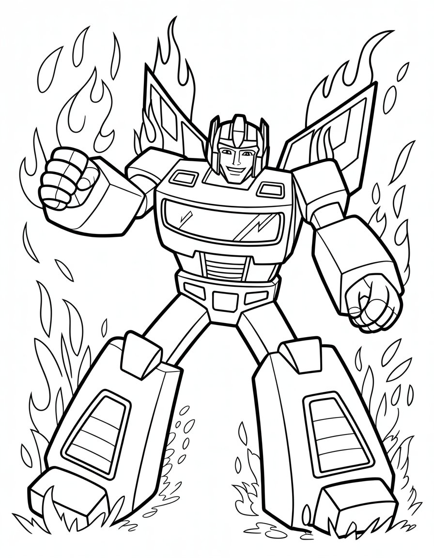 hot rod transformers coloring page