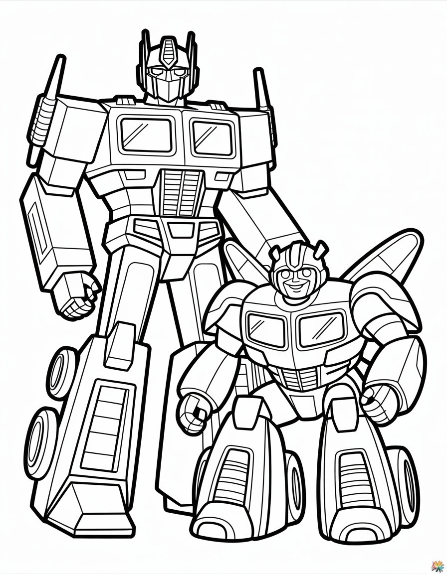 optimus prime and bumblebee coloring page