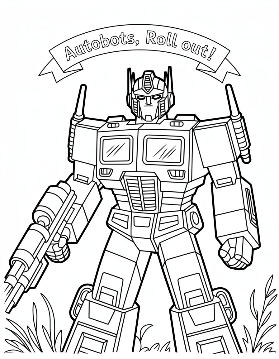optimus prime coloring page