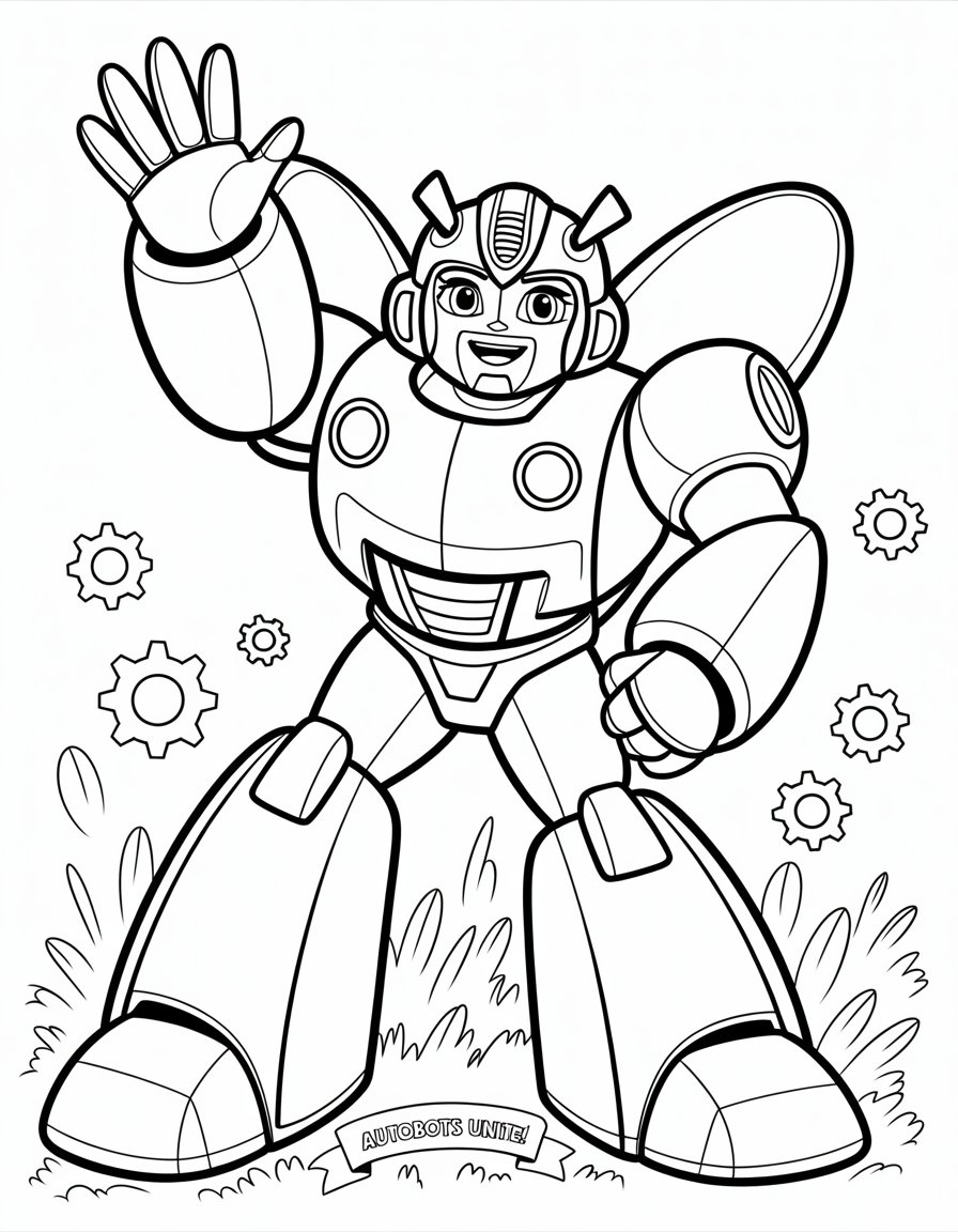 transformers cartoon coloring page