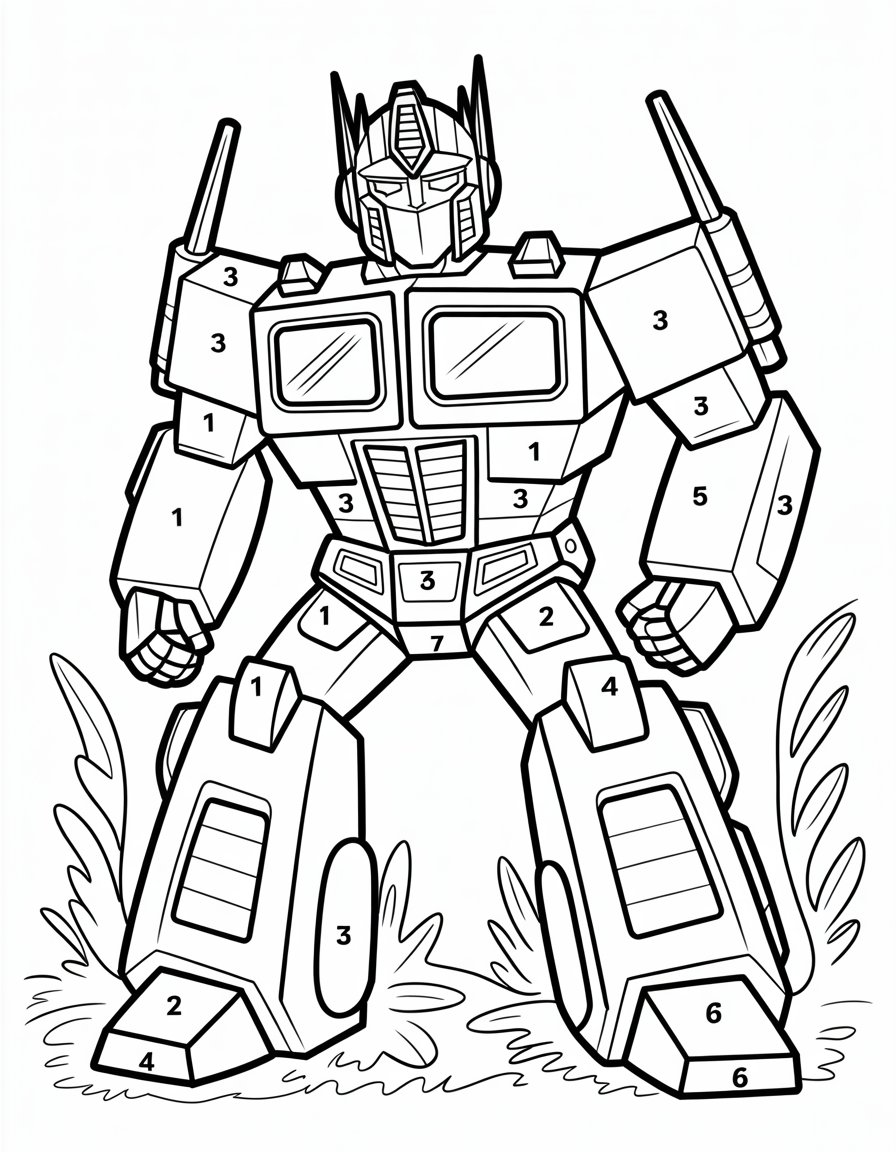 transformers color by number
