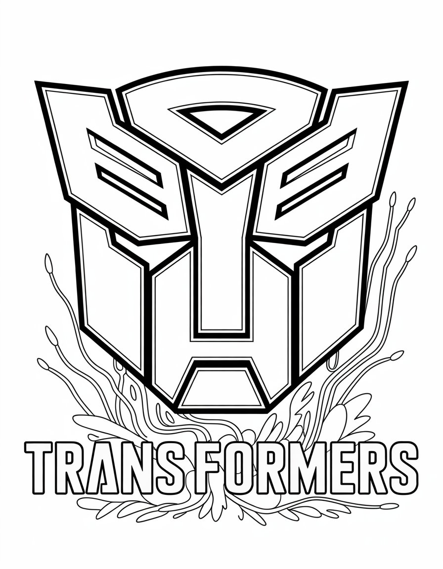 transformers logo coloring page