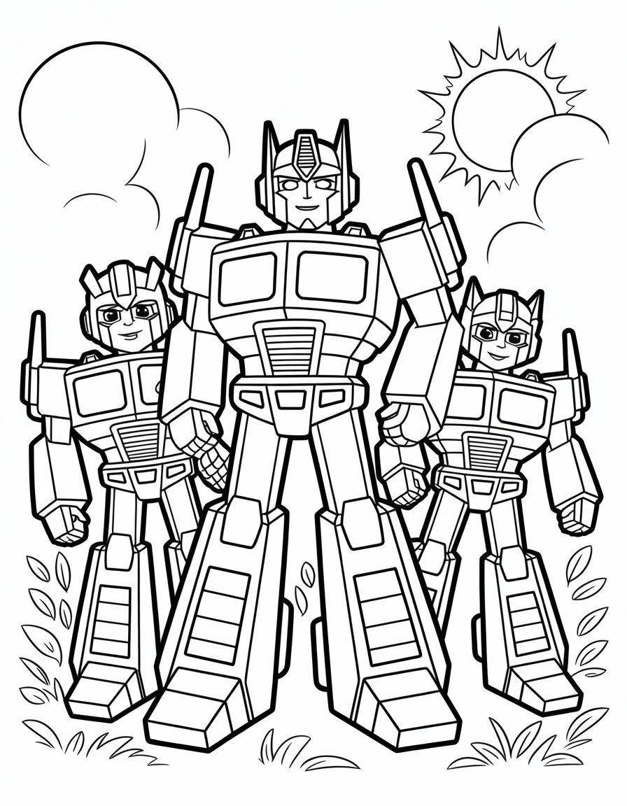 transformers team coloring page