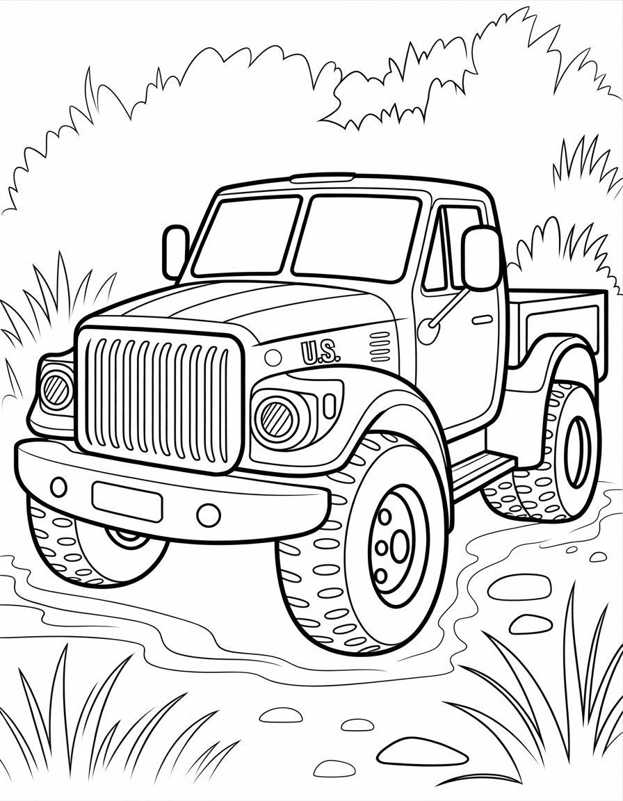 army truck coloring page