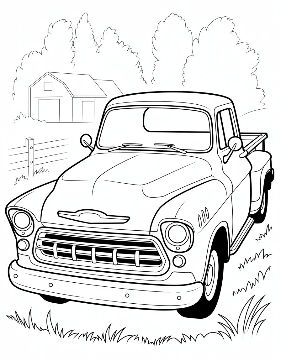classic truck coloring page
