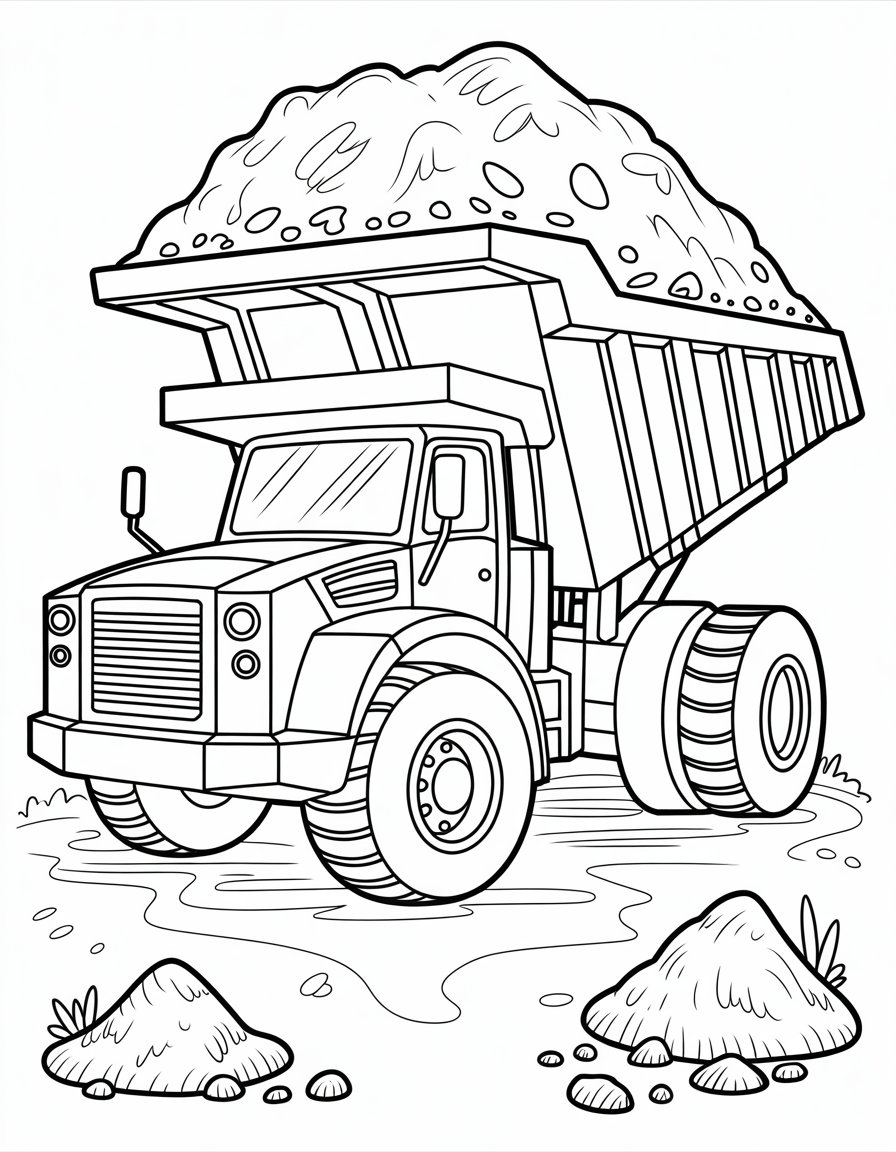 construction truck coloring page