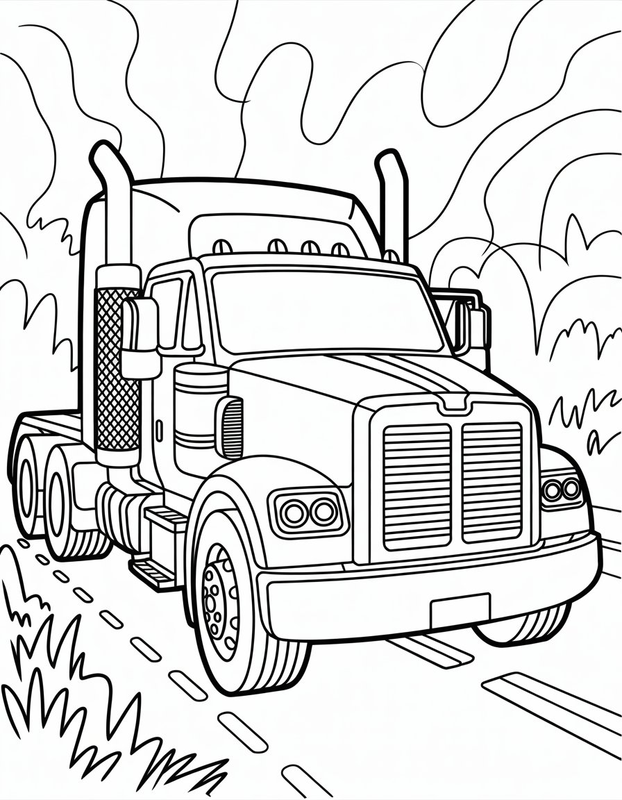 diesel truck coloring page