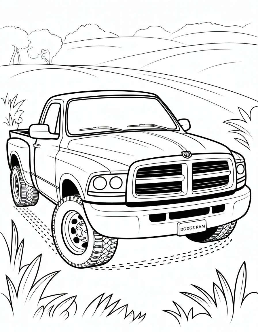 dodge truck coloring page