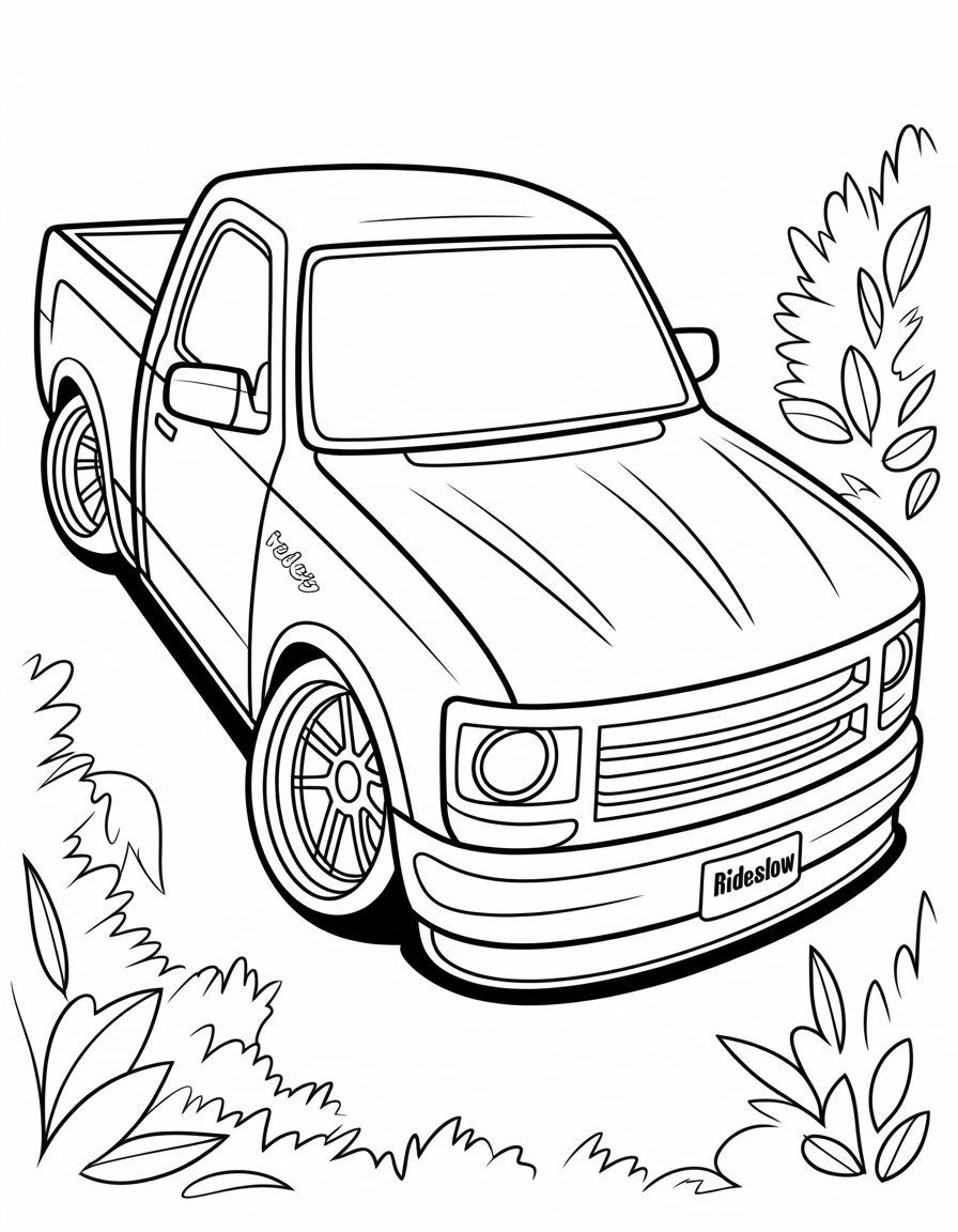 dropped truck coloring page