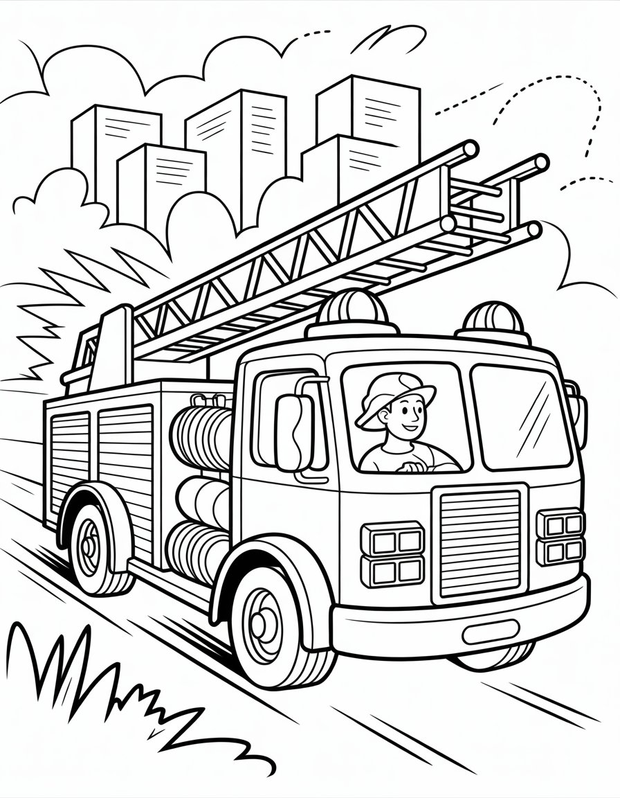 fire truck coloring page
