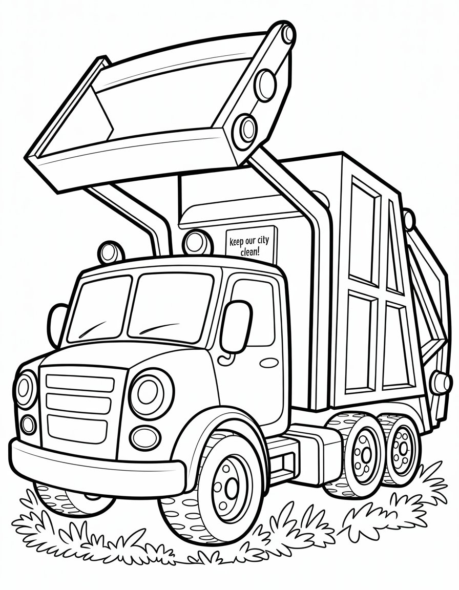 garbage truck coloring page
