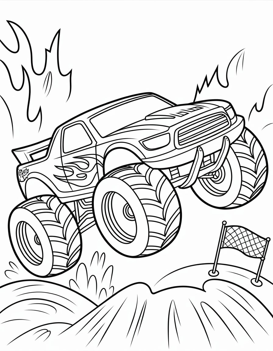 hot wheels monster truck coloring page