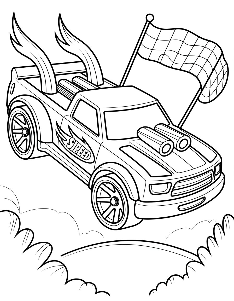 hot wheels truck coloring page