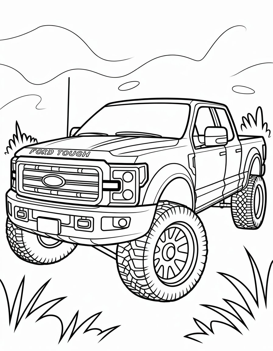 lifted ford truck coloring page
