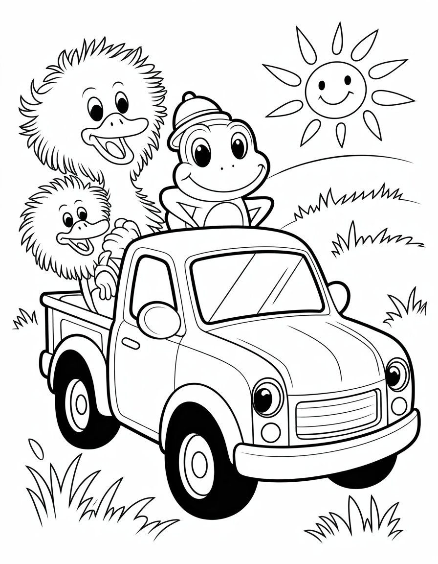 little blue truck coloring page