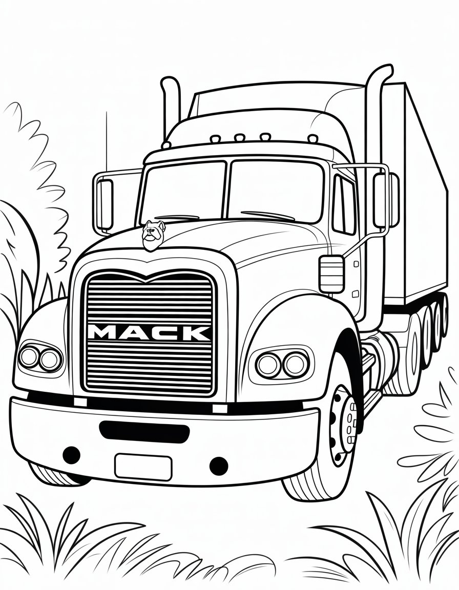 mack truck coloring page