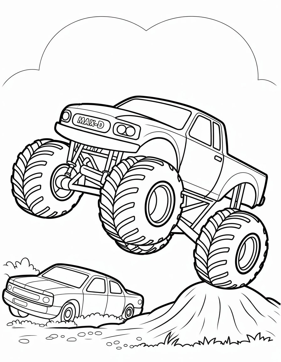 max d monster truck coloring page