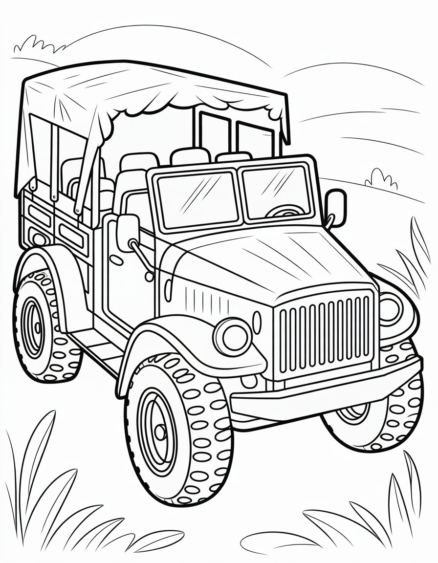 military truck coloring page