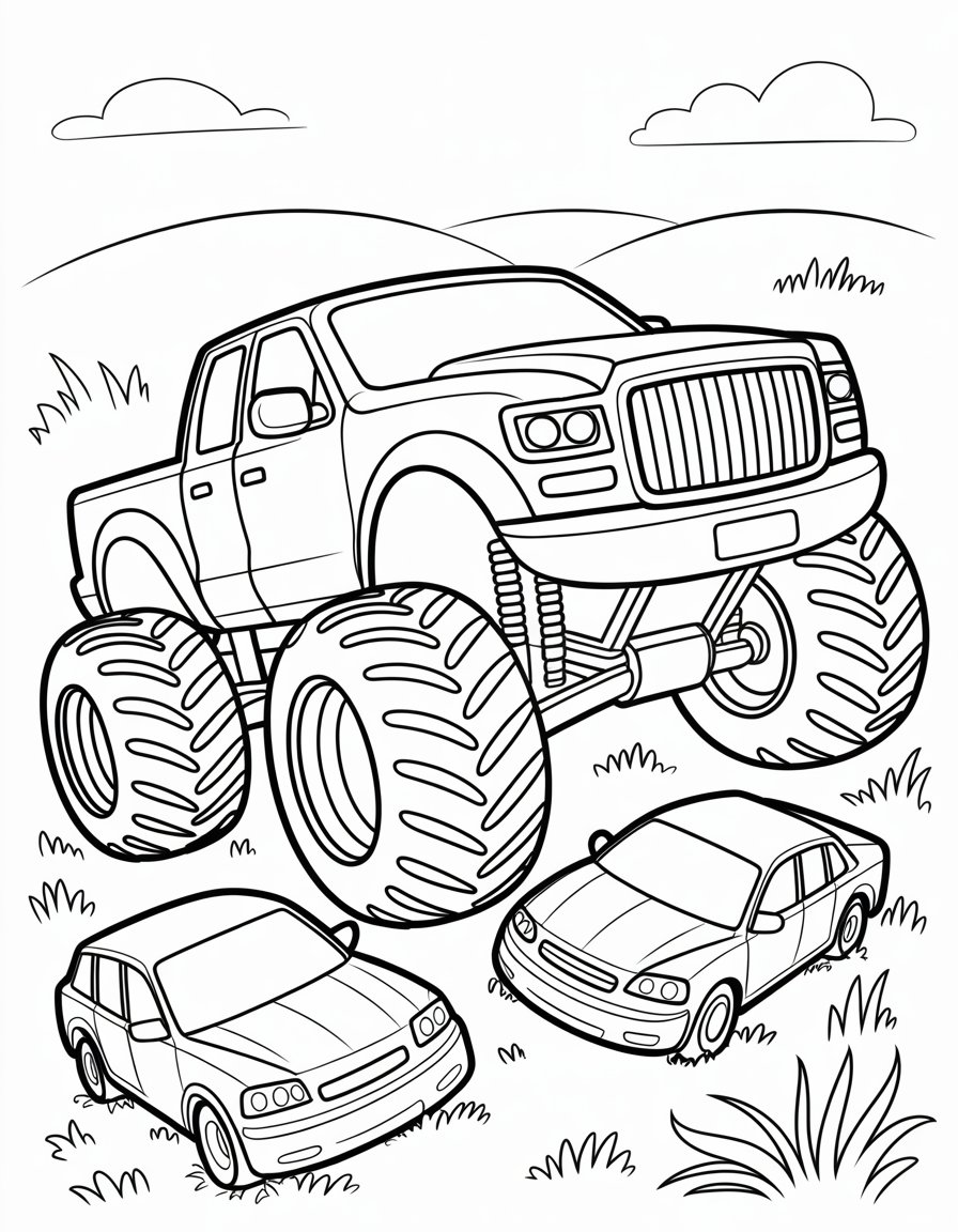 monster truck coloring page printable