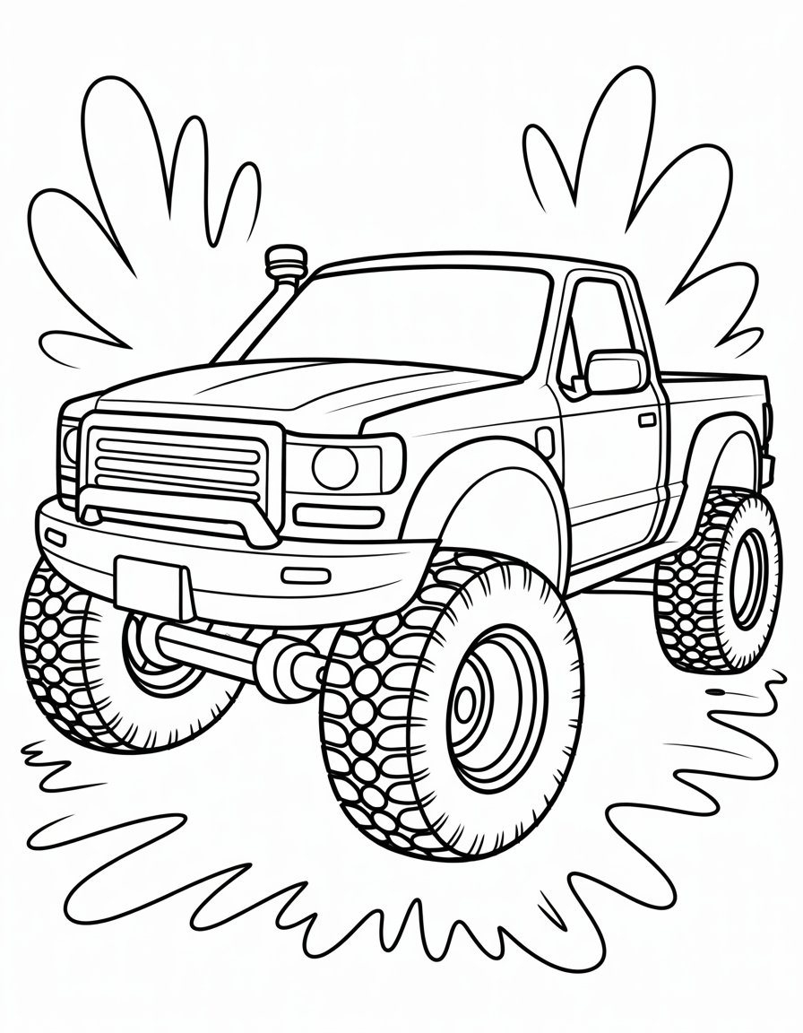 mud truck coloring page