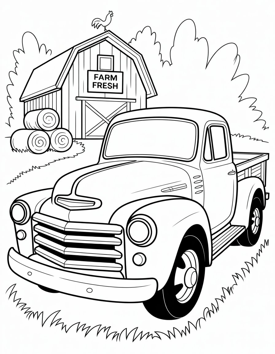 old truck coloring page