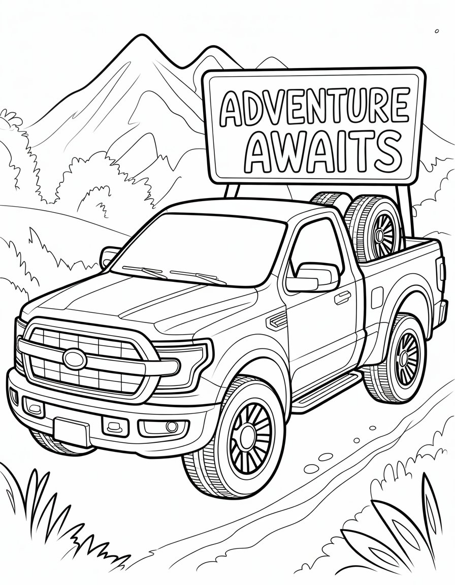 pickup truck coloring page
