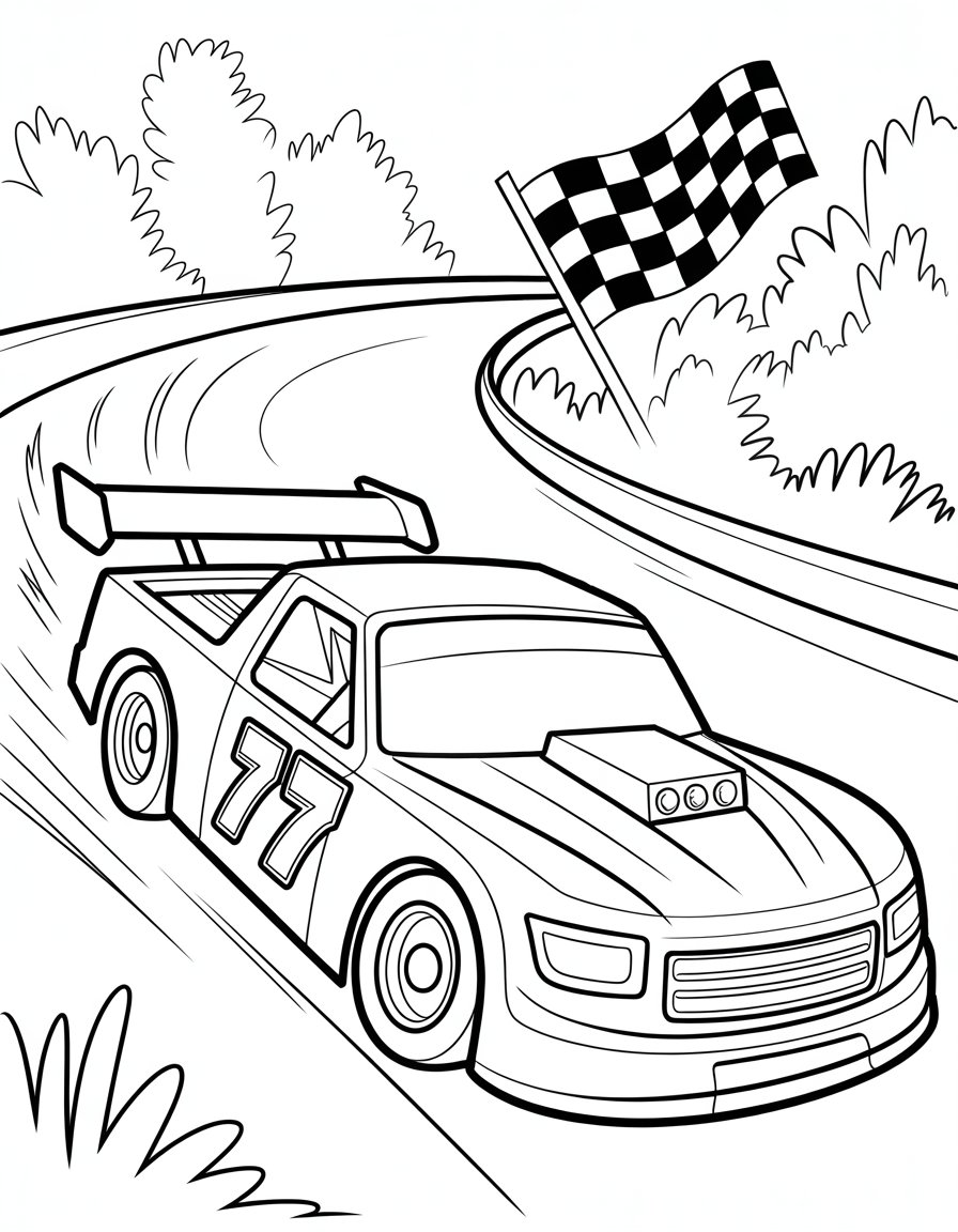 race truck coloring page
