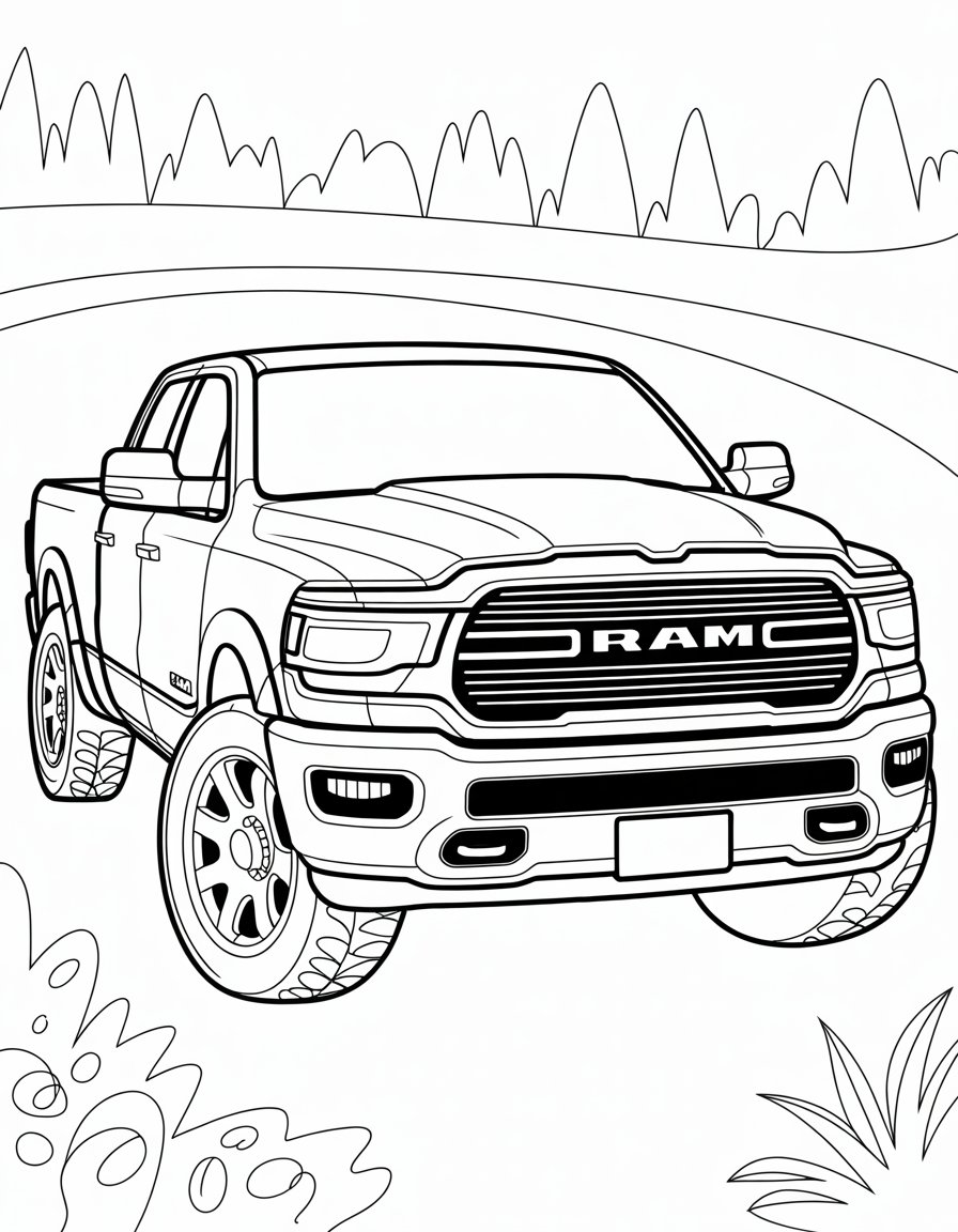 ram truck coloring page