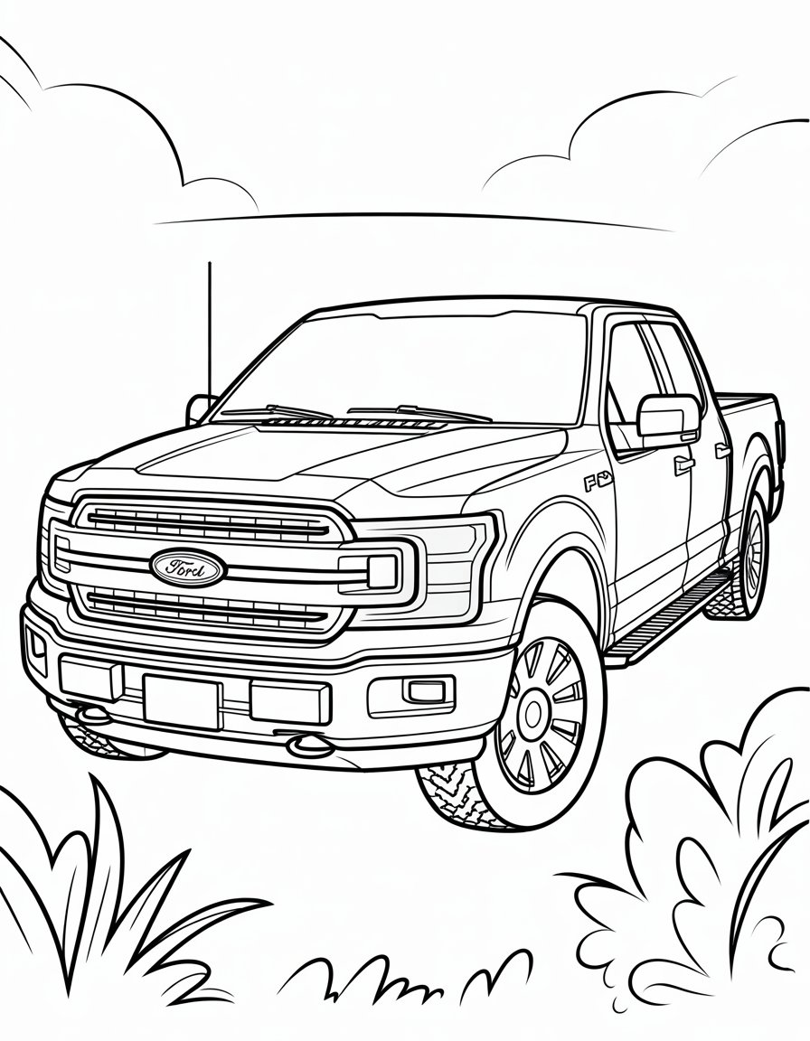 realistic ford truck coloring page