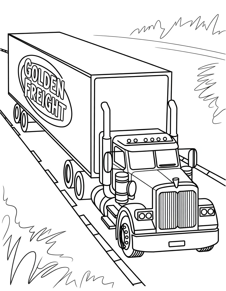 semi truck coloring page