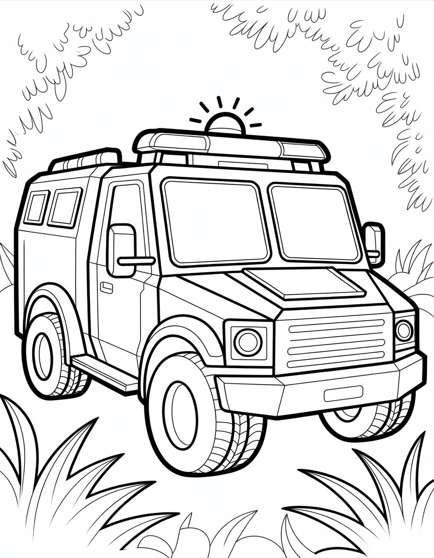 swat truck coloring page