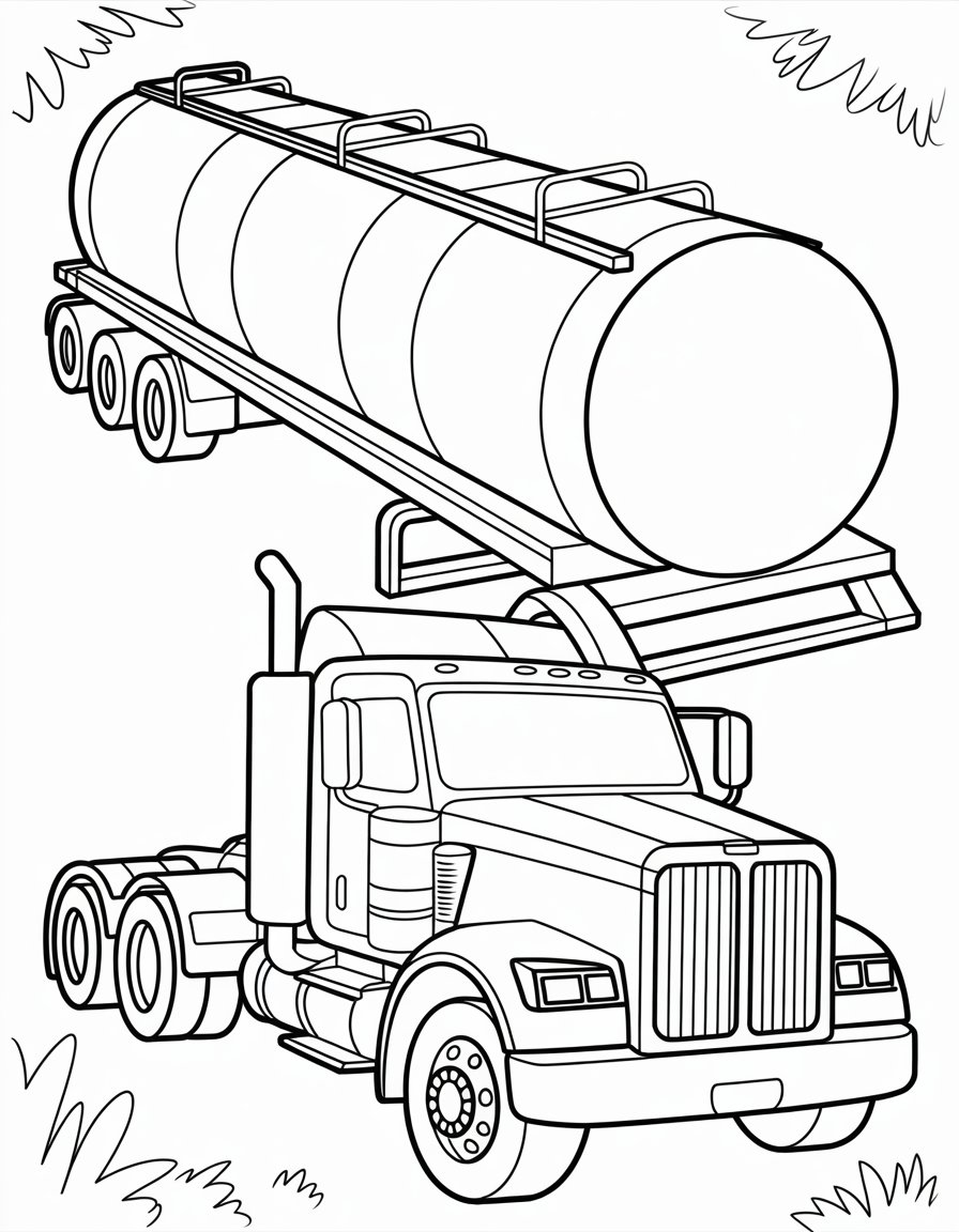 tanker truck coloring page