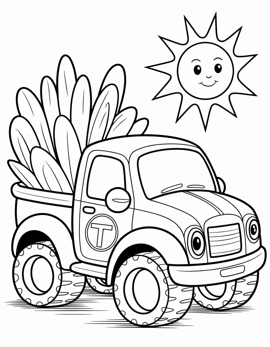 truck coloring page for toddlers