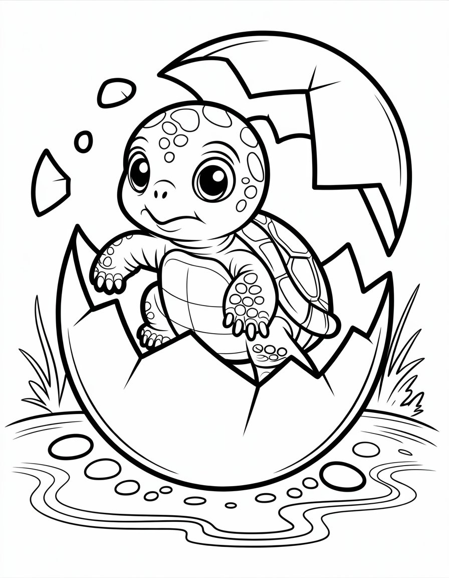 baby turtle coloring page