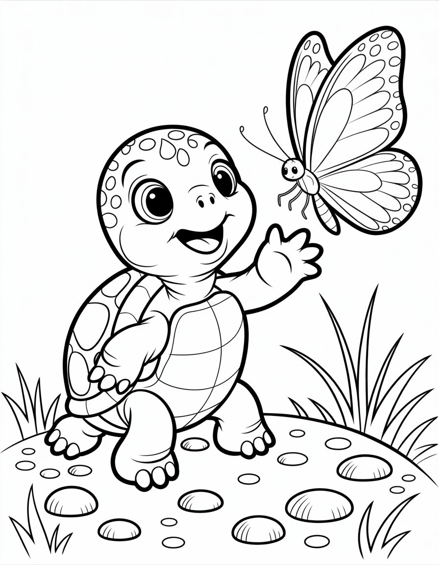 cute baby turtle coloring page