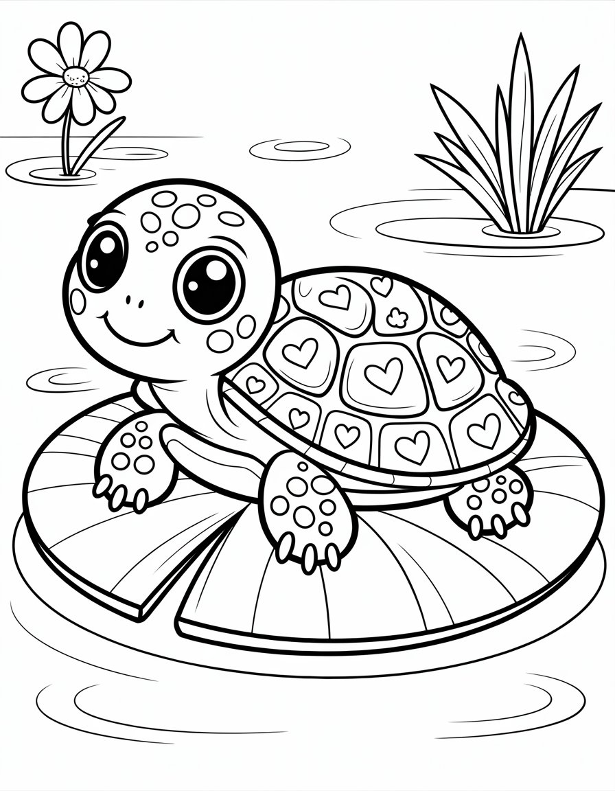 cute turtle coloring page